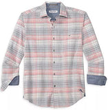 Tommy Bahama Men's Big & Tall Long Sleeve Coastline Corduroy Carmel Plaid Shirt Denimblau 3XLT