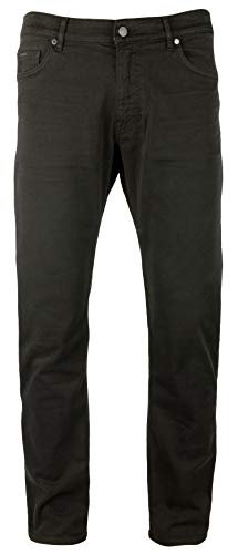 Hugo Boss Men's Albany Relaxed Fit Stretch Jeans-BLK-32WX32L Black
