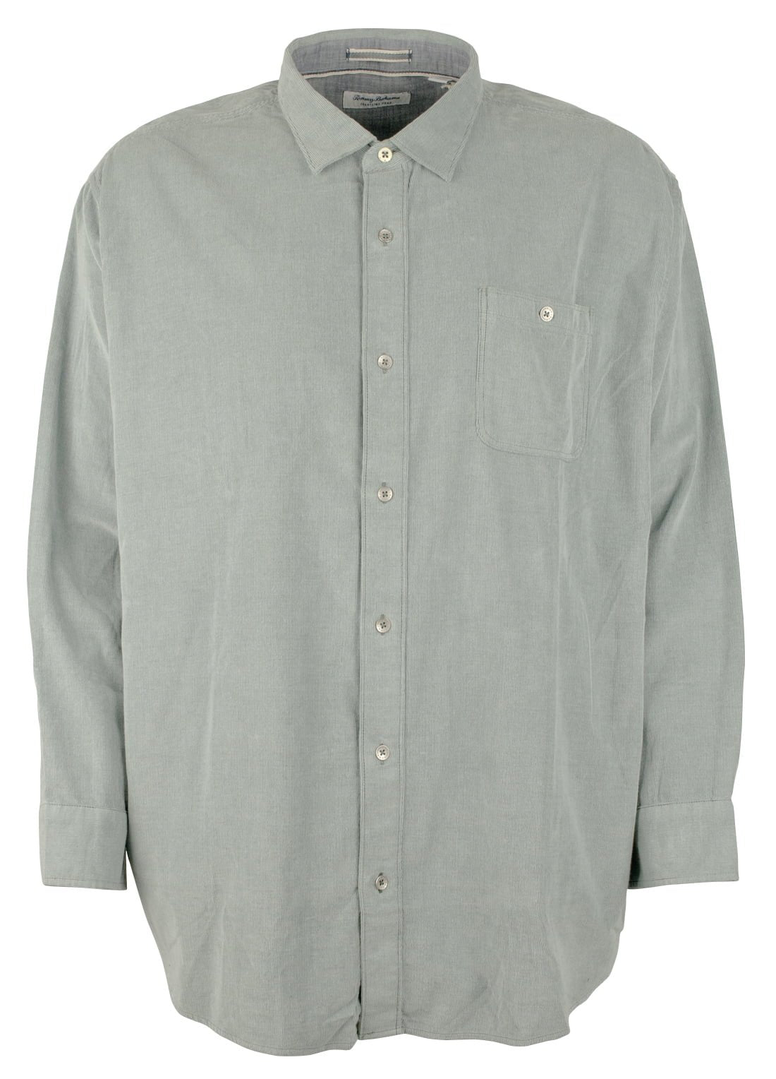 Men's Big & Tall Long Sleeve Coastline Cord Sandwash Camp Shirt (Dk Fern, 2XLT)