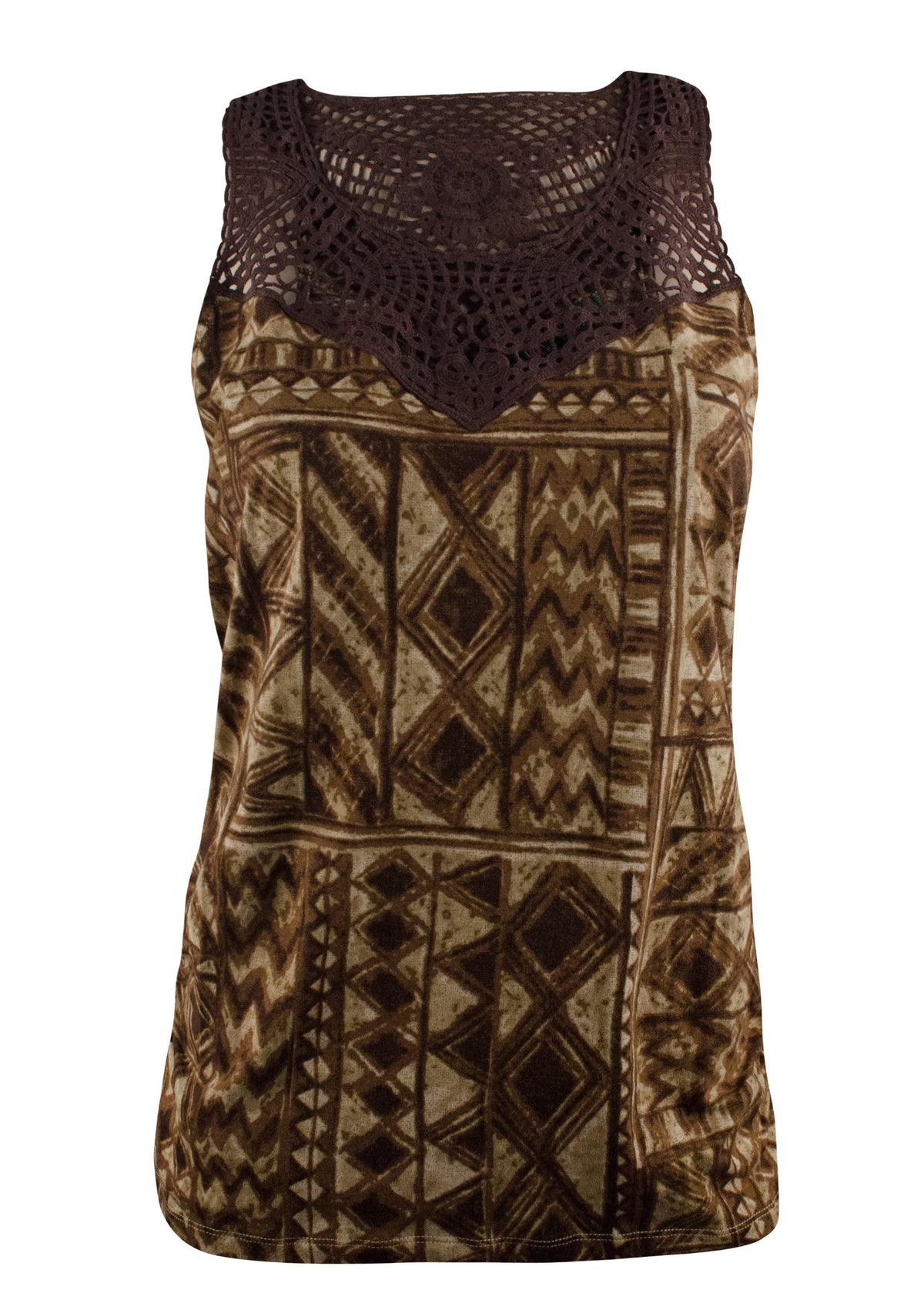 Lauren Ralph Lauren Women's Illusion Crochet Ruched Cotton Tank (XL, Multi)