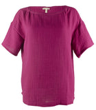 Eileen Fisher Women's Organic Cotton Lofty Gauze Bateau Neck Boxy Top