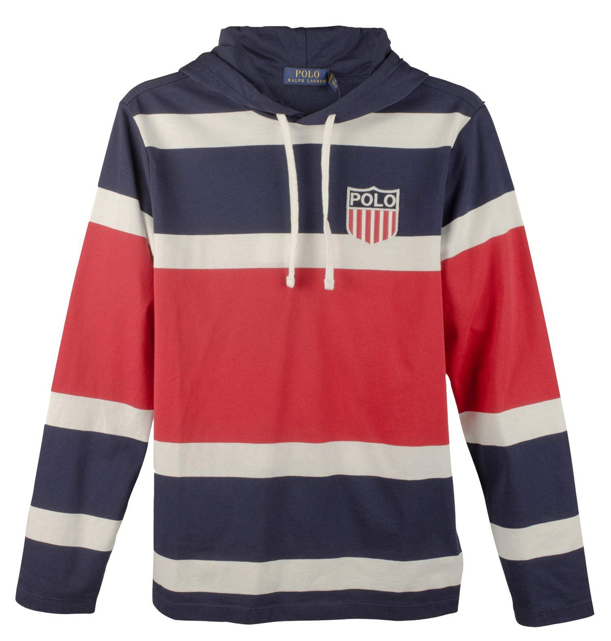 POLO RALPH LAUREN Men's Hooded Chariots T-Shirt (XS, French Navy Multi)