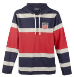 POLO RALPH LAUREN Men's Hooded Chariots T-Shirt (XS, French Navy Multi)