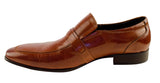 Kenneth Cole Men's Rich Texture Leather Loafer Shoes, Cognac 11.5M