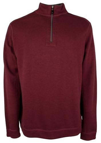 Tommy Bahama Men's Big & Tall Flipshore Half Zip Sweater Black Cherry Heather 3XB