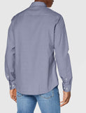 Men's Slim Fit Long Sleeves Shirt-BLU-Small