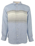 Tommy Bahama Long Sleeve Raffia Blues Linen Camp Shirt (Color: Buccaneer Blue,