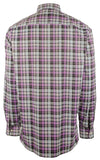 Bugatchi Men's Plaid Classic Fit Wrinkle Free Long Sleeves Shirt O Large