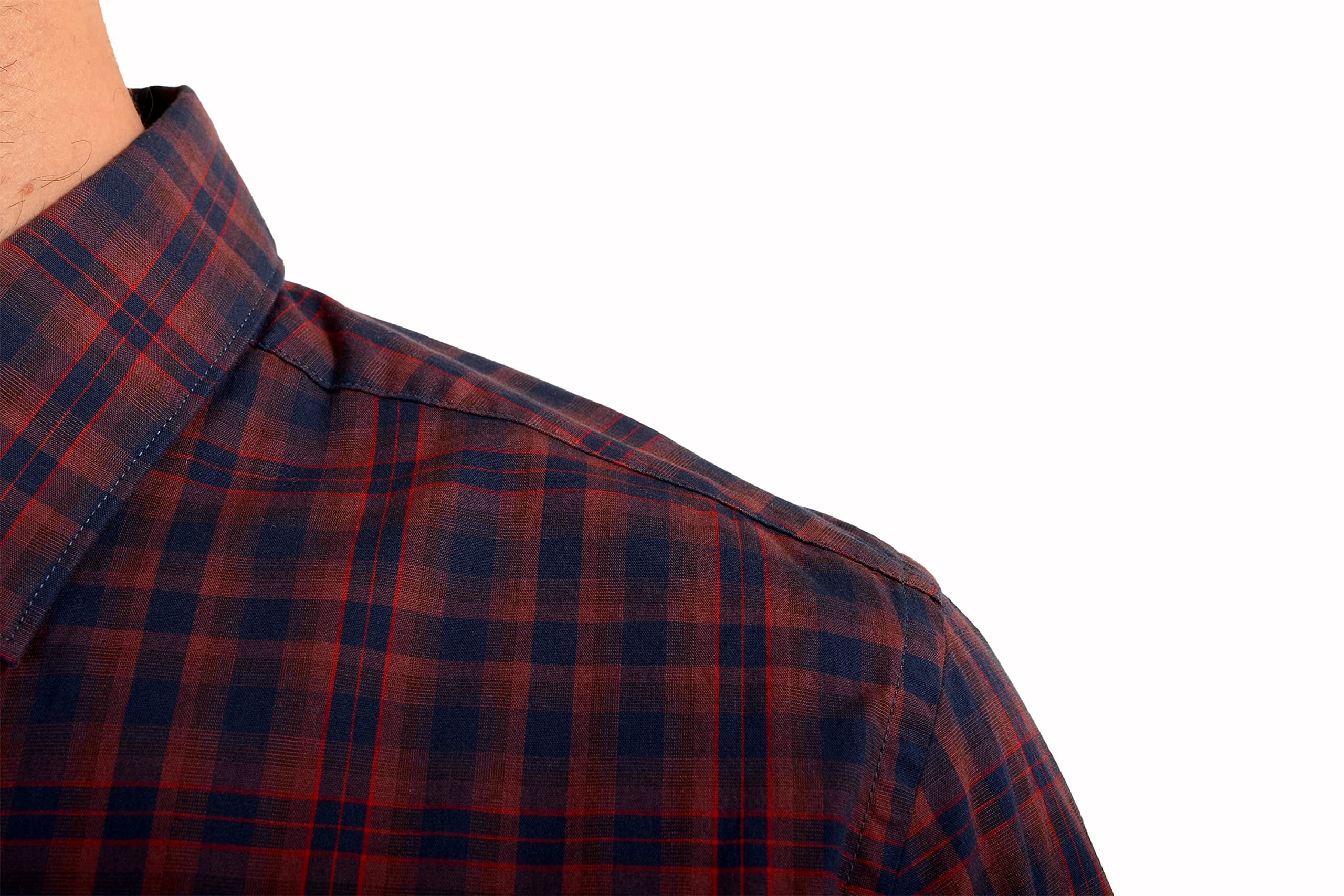 Hugo Boss Men's Lukas Regular Fit Stretch Long Sleeve Shirt XL Dark Red