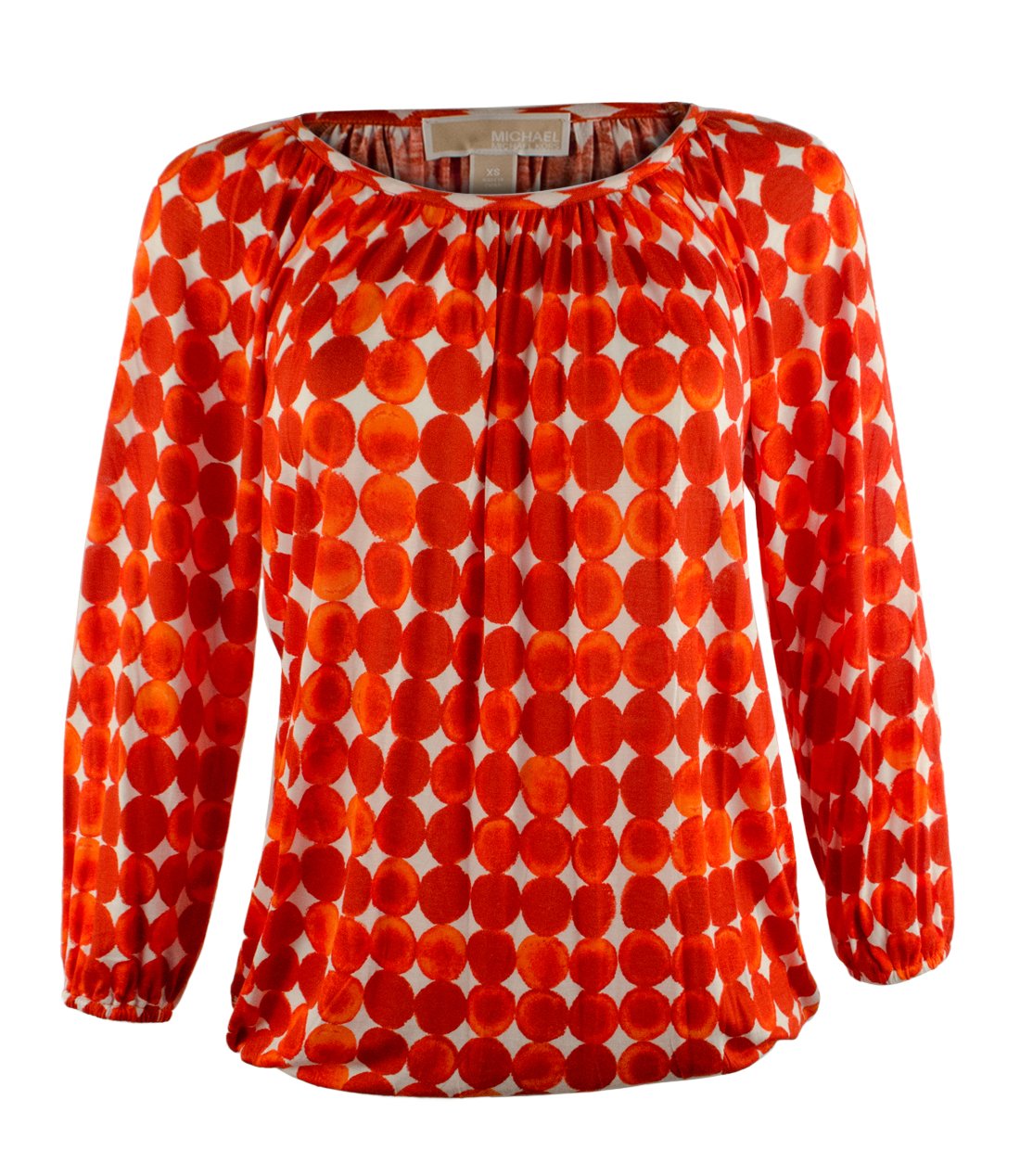 Women's Scoop Neck Printed 3/4 Sleeve Top Mndn XS