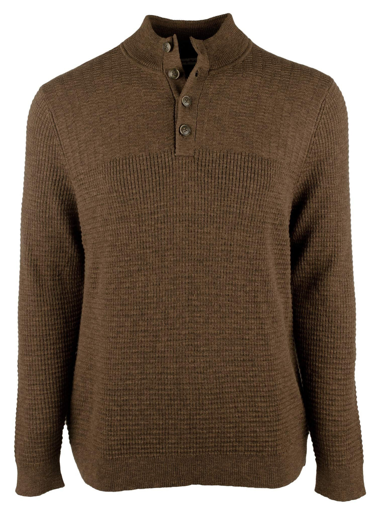 Tommy Bahama Men's Isidiro Long Sleeve Mock Neck Sweater Tobacco Wrap Large