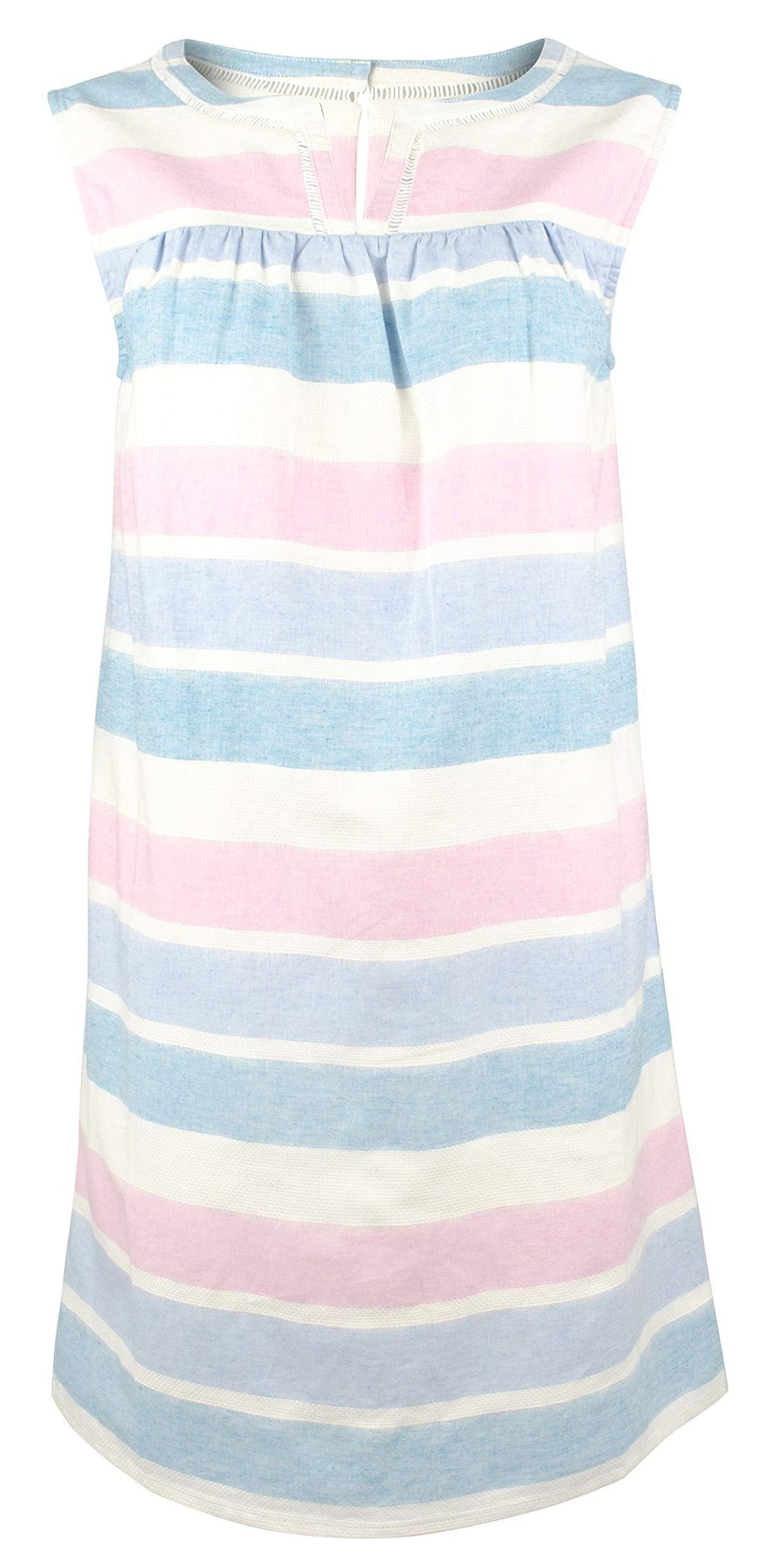 Women's Cora Striped Line Sleeveless Shift Dress Pink - Blue