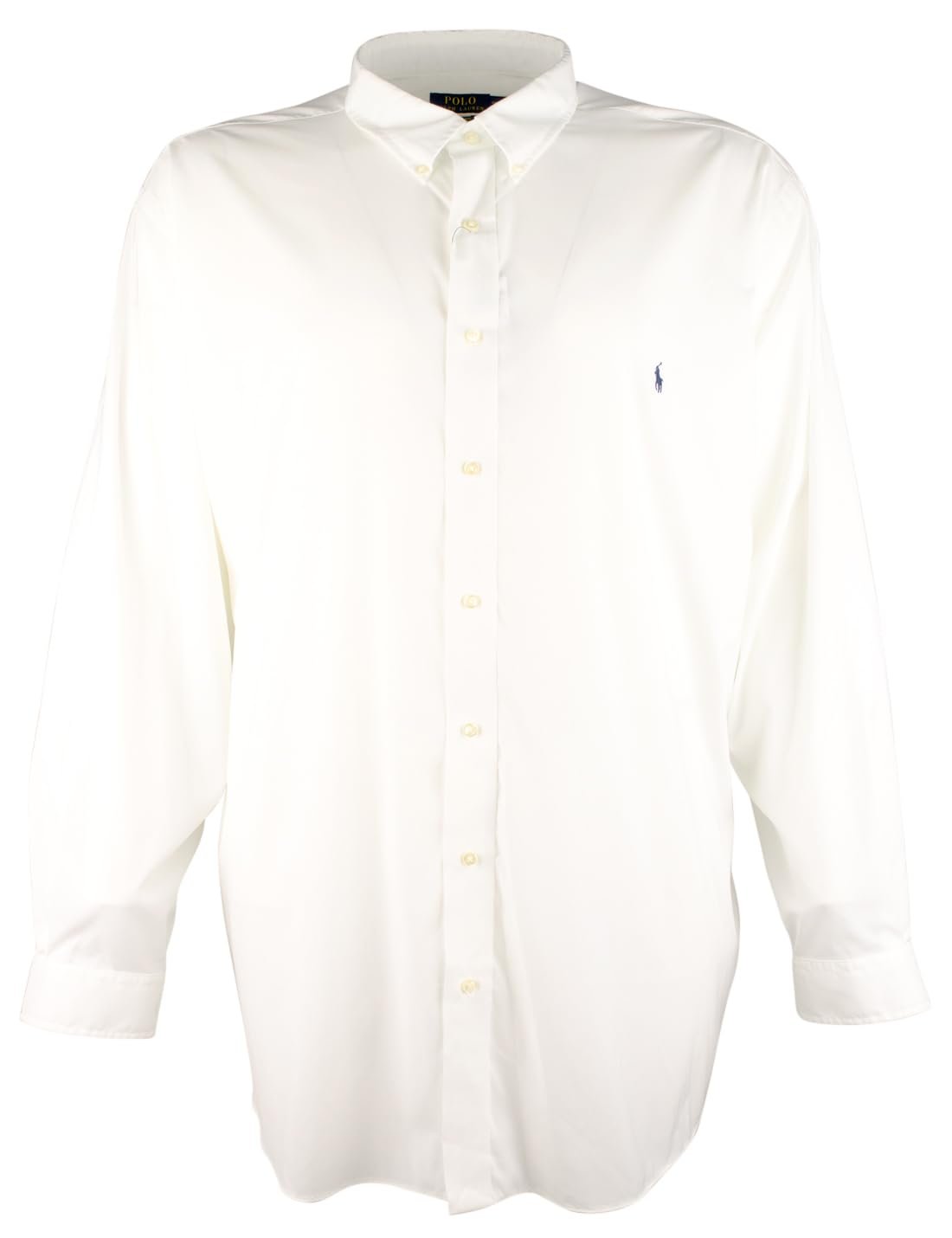 POLO RALPH LAUREN Men's Big & Tall Long Sleeve Classic Fit Performance Twill Shirt 4XLT White