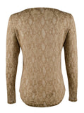 Lauren Ralph Lauren Women's Long Sleeve Snake Print Linen Top TM XS