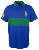 Men's Classic Fit Big Pony Mesh Short Sleeve Polo Shirt X-Large Blue/Green