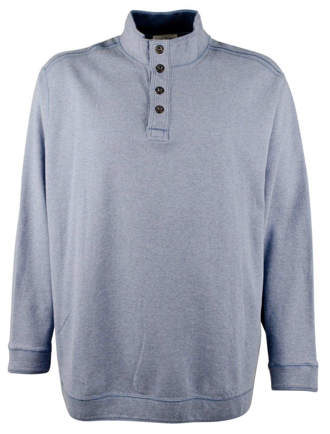 Sudadera Tommy Bahama Flipfield Snap Mock para hombre, talla grande y alta, RHthr 2XLT