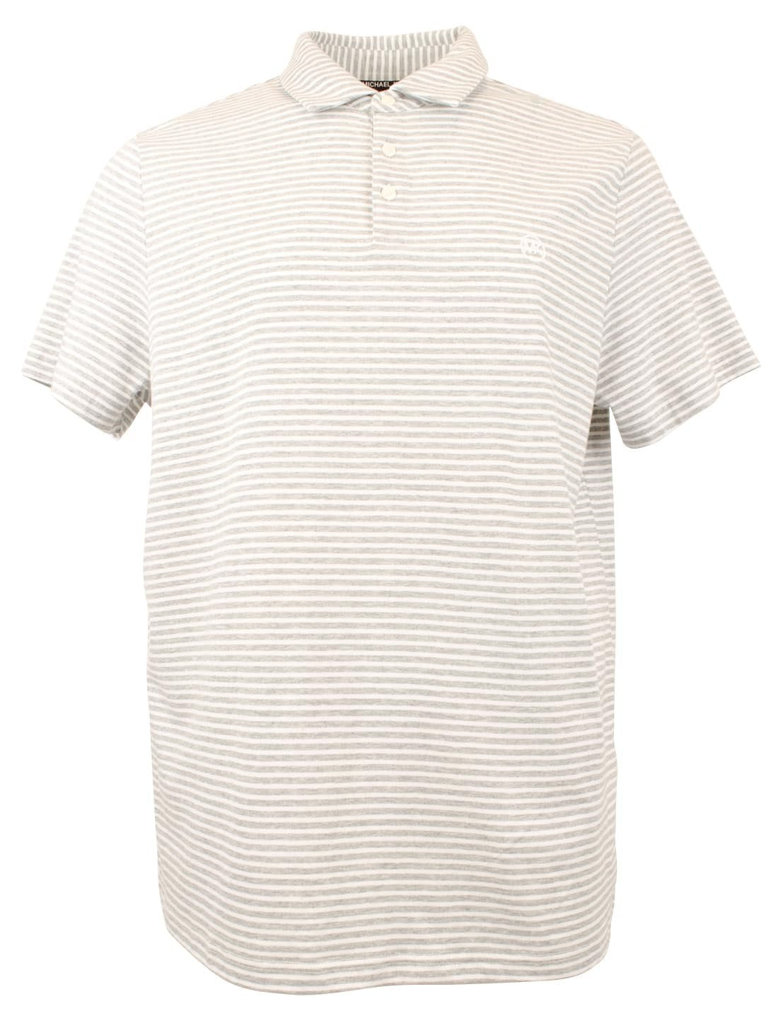 Michael Kors Men's Organic Cotton Striped Short Sleeved Polo Shirt
