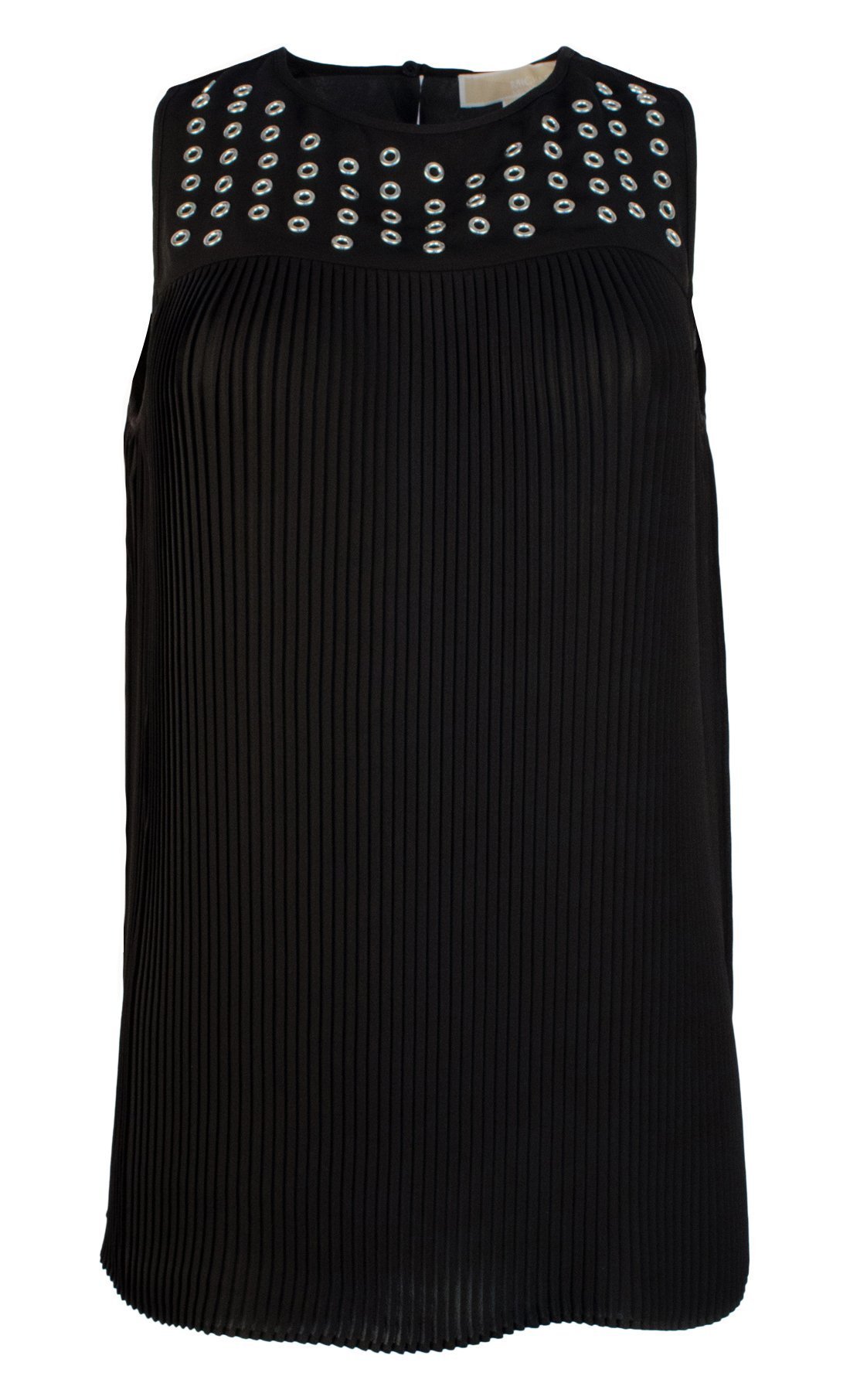 Michael Kors Women's Grommet Yoke Pleated Sleeveless Shirt B S