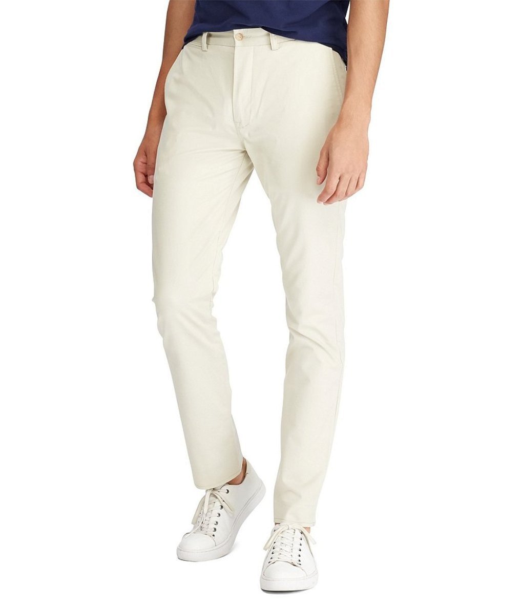 Ralph Lauren Mens Classic Suffield Casual Chino Pants, White, 36W x 32L