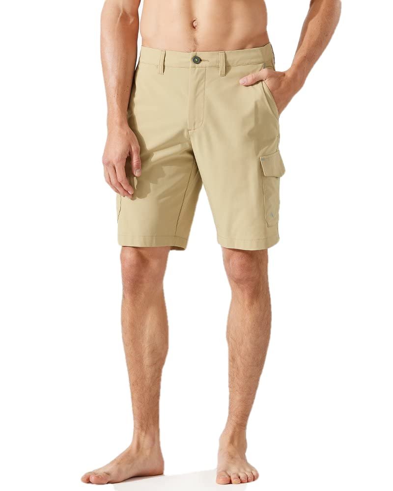 Tommy Bahama Cayman Isles IslandZone 10 Inch Cargo Shorts (Stone Khaki, 30)