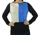 Ralph Lauren Women's Color-Blocked Long-Sleeved Sweater Blouse Top-BBP-M
