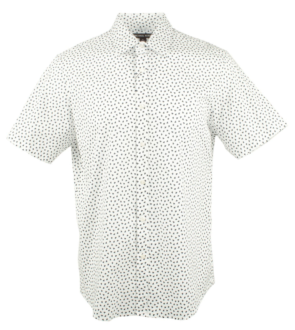 Michael Kors Men's Trim Stretch Button Front Short Sleeve Shirt-M-XL