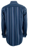 Tommy Bahama Men's Sail Over Stripe Long Sleeve Button Down Shirt Ocean Deep Small