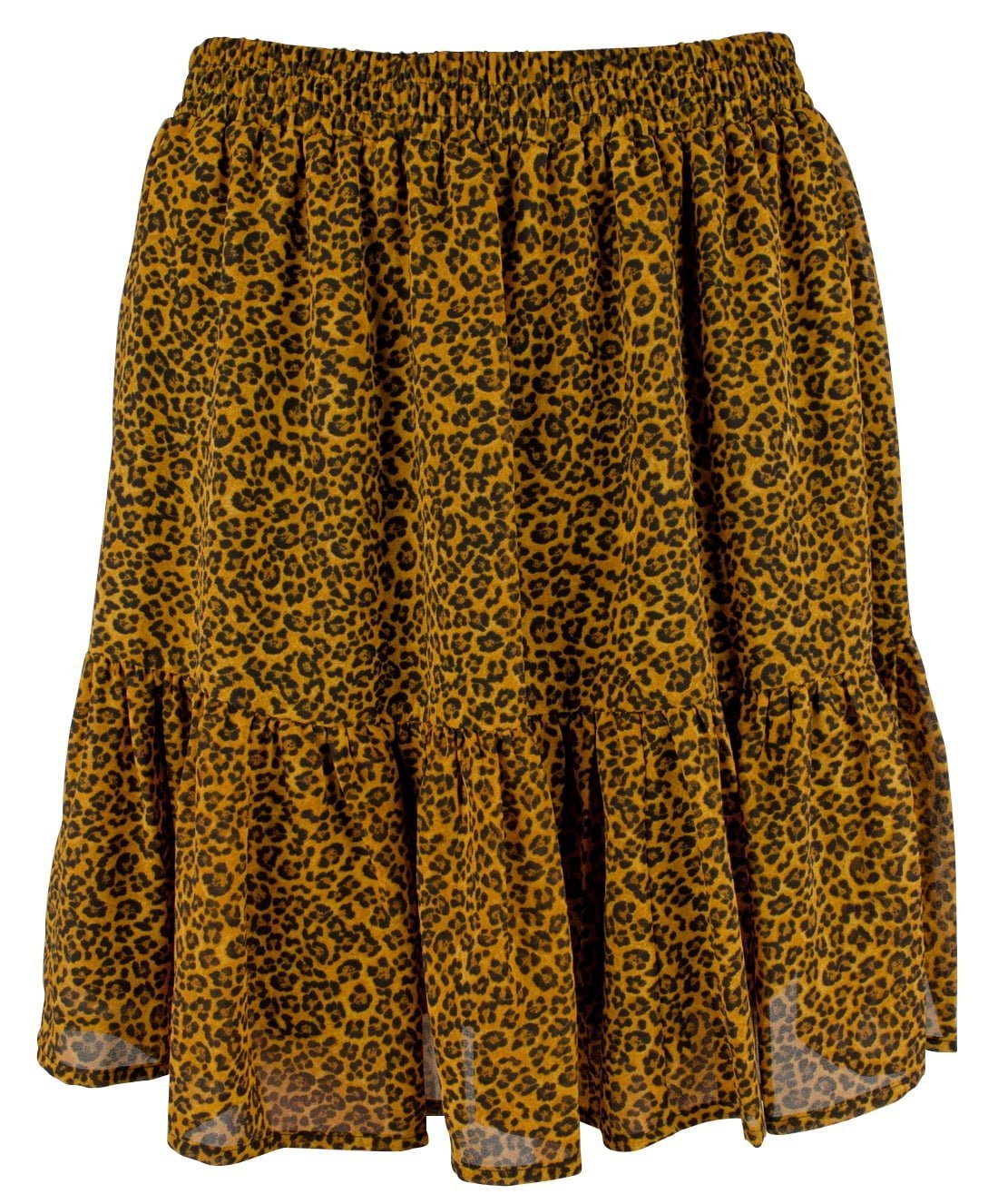 Michael Kors Women's Leopard Print Georgette Ruffled Mini Skirt MGld Large