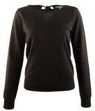 Women's Keyhole Tie-Back Sweater-B-XS Black