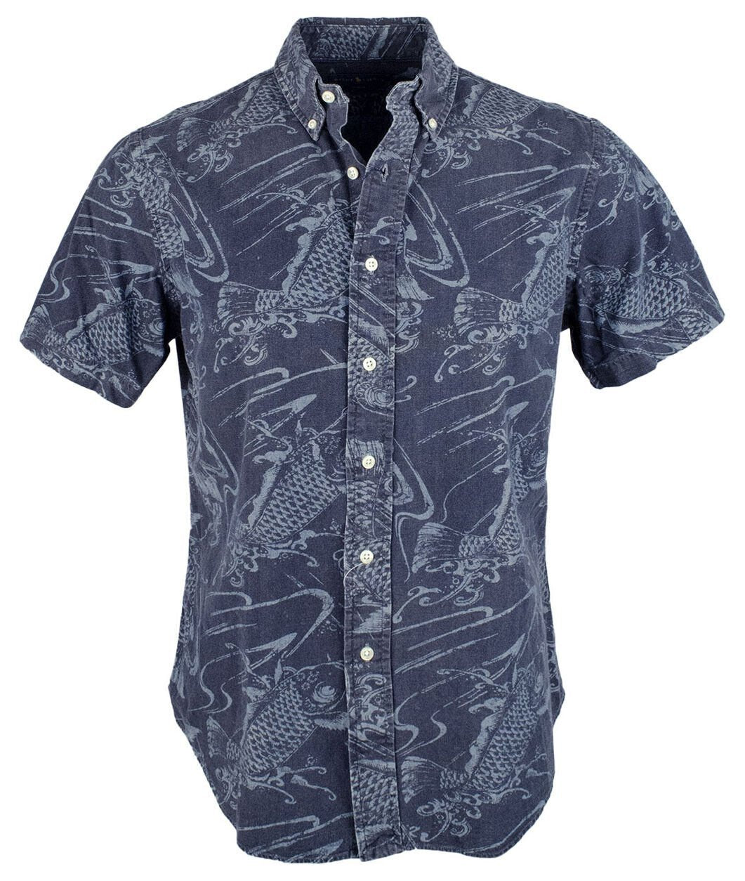 Ralph Lauren Men's Slim Fit Koi Fish Short Sleeve Shirt