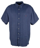 Polo  Big & Tall Short Sleeve Linen Woven Holiday Navy 3XB