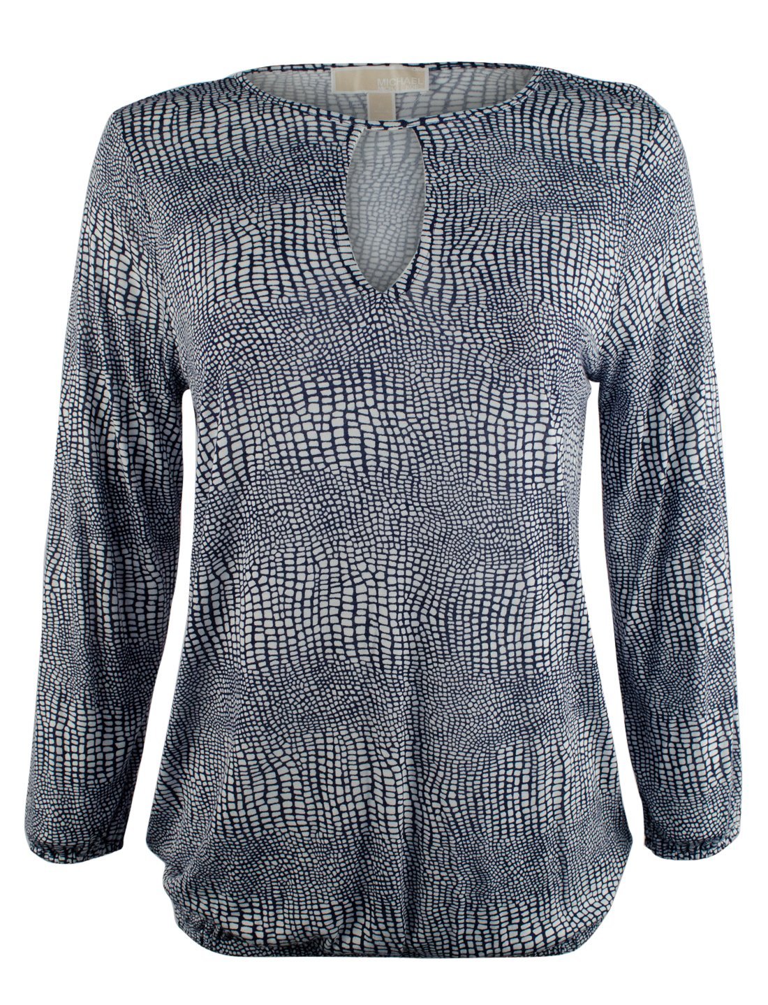 MICHAEL Michael Kors Womens Zephyr Peasant Top True Navy XS