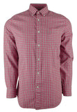 Men's Checkered Oxford Button Down Shirt-S-S Sangria