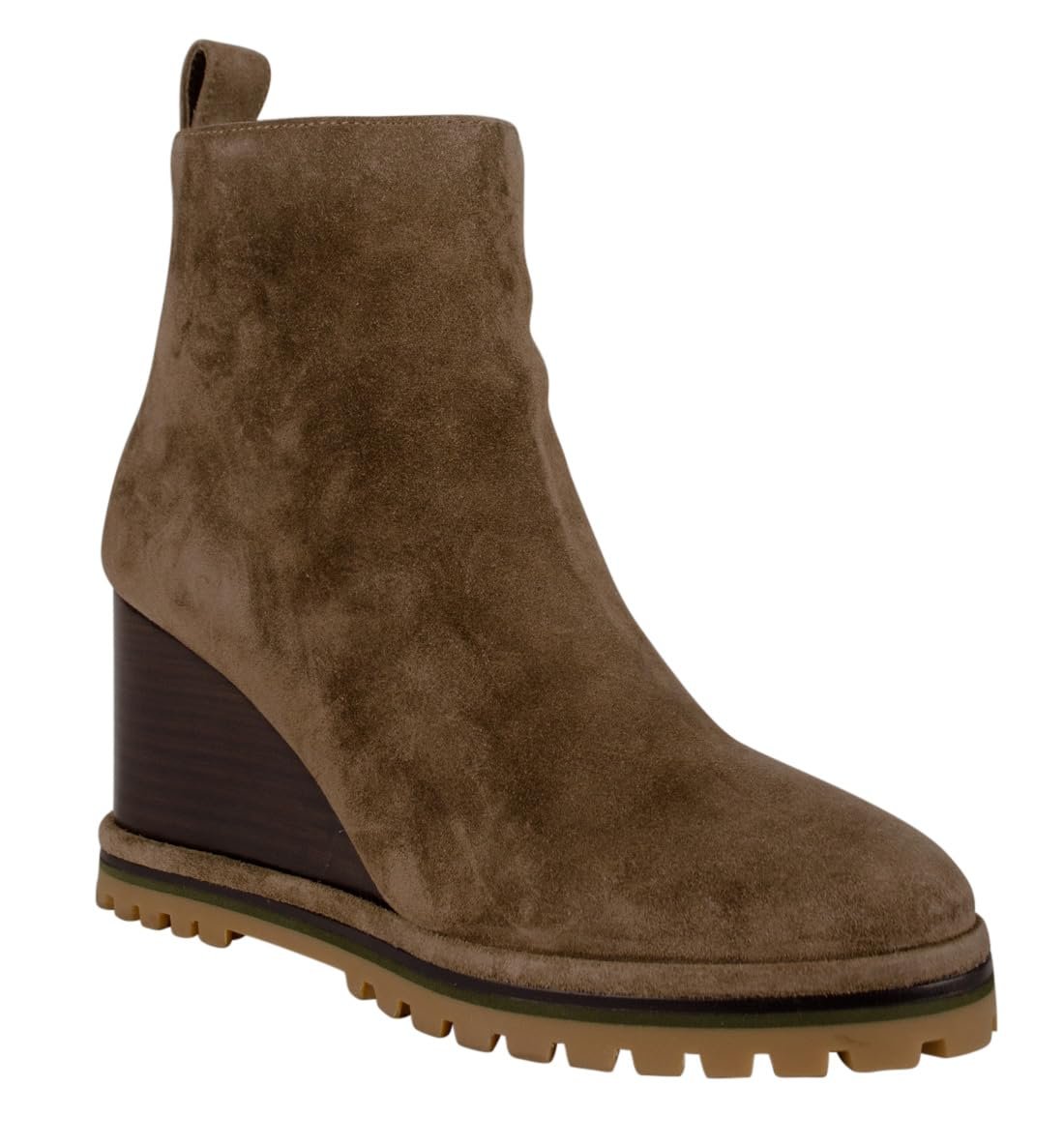Tory Burch Logo 85 mm Lug Sole Wedge Bootie River Rock/River Rock 6 M