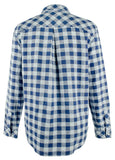 Women's Plaid Popover Linen Blend Shirt FB Large