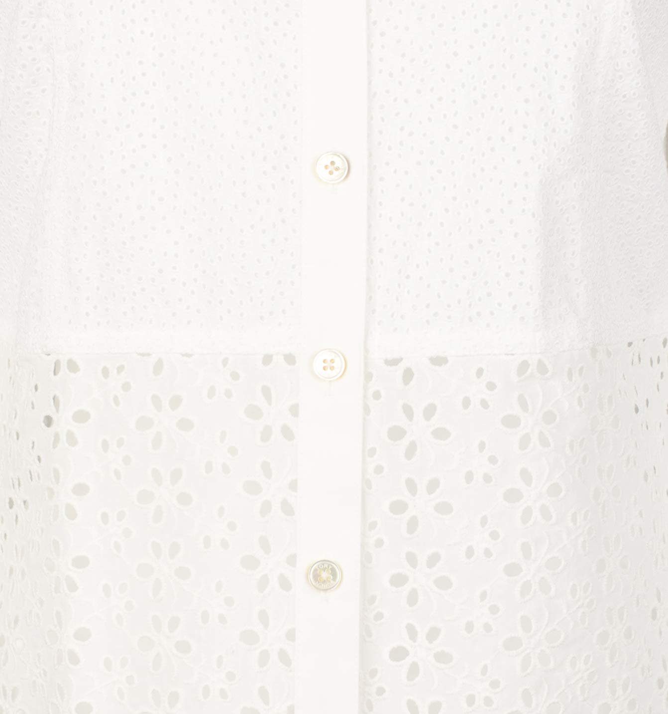 Tory Burch Women's Patchwork Eyelet Shirt Blouse NI 2