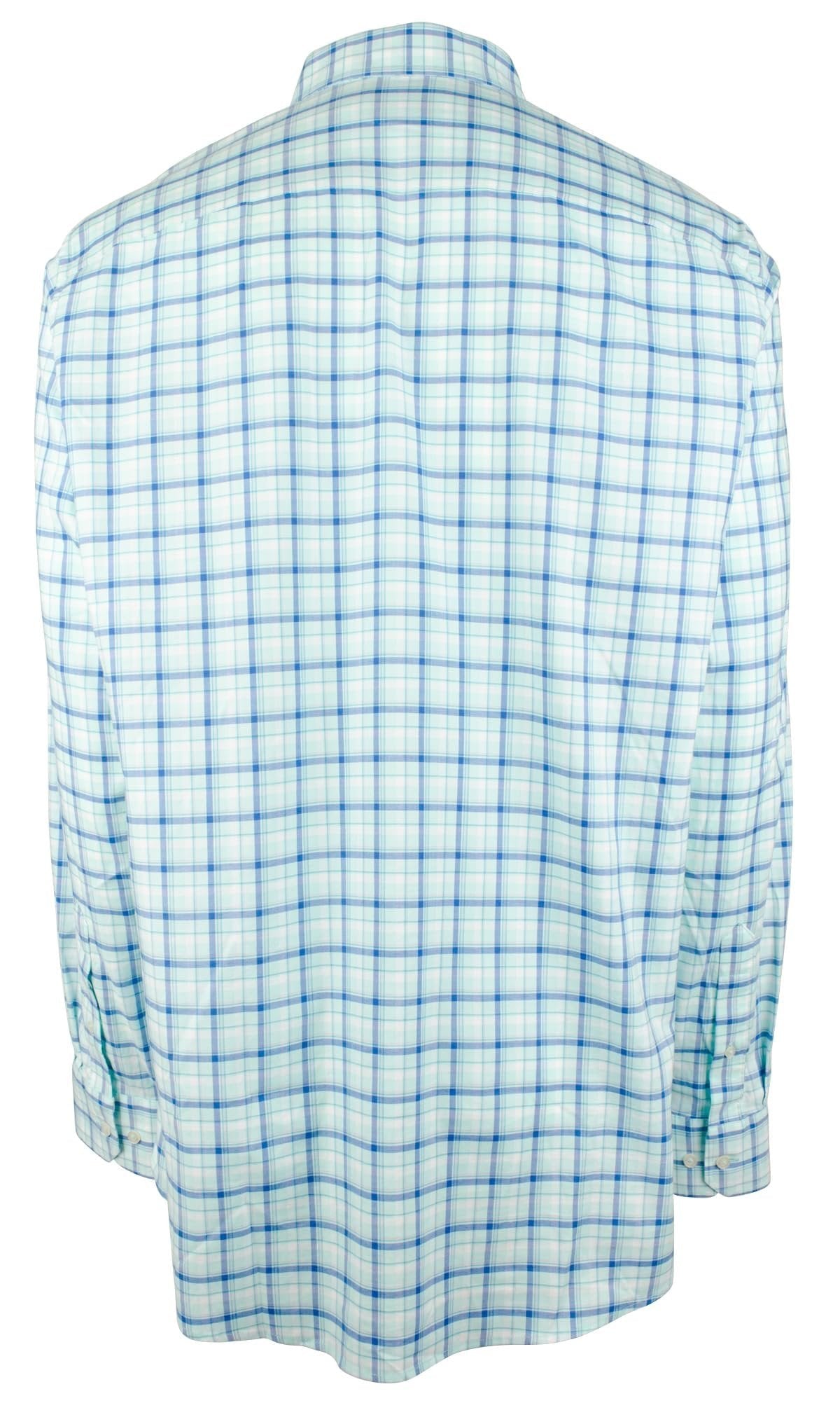 Southern Tide Men's SJ Palermo Plaid Long Sleeve Sport Shirt Baltic Teal Medium