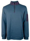 Bugatchi Men's Long Sleeve Quarter Zip Pullover Shirt Opal Blue