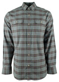 Men's Stretch Plaid Button Down Shirt-J-Large