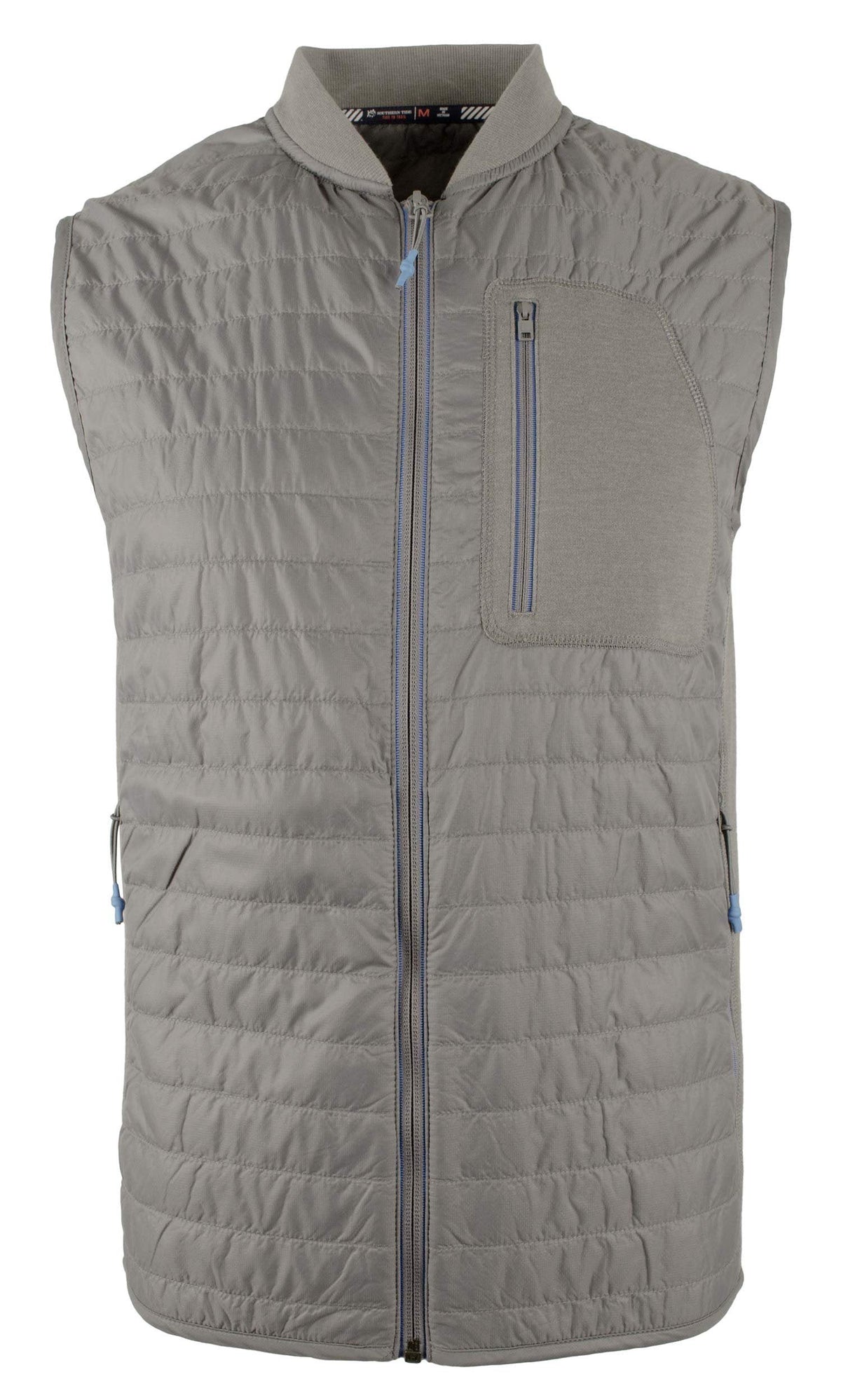 Chaleco bomber acolchado con cremallera completa Forrest Creek de Southern Tide para hombre, color perla ahumado, talla pequeña