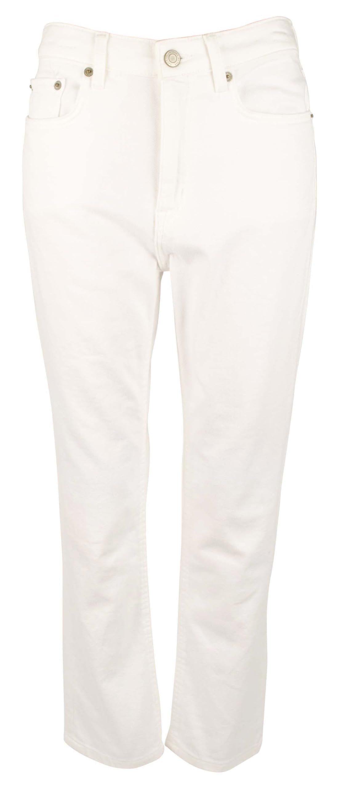 LAUREN Ralph Lauren High-Rise Straight Ankle Jeans in White Wash White Wash 16 28