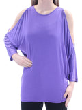 Ralph Lauren Women's Cold Shoulder Knit Top Lilac XS - Relaxed Fit Dolman Sleeves