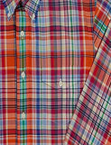 Ralph Lauren Men's Plaid Poplin Bleecker Pocket Sport Shirt OM S