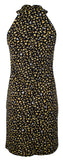 Michael Kors Women's Halter Ring Neck Floral Print Jersey Dress