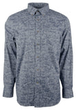 Camisa deportiva de manga larga con estampado de acantilado intercostero Southern Tide para hombre, talla grande, color azul neblina