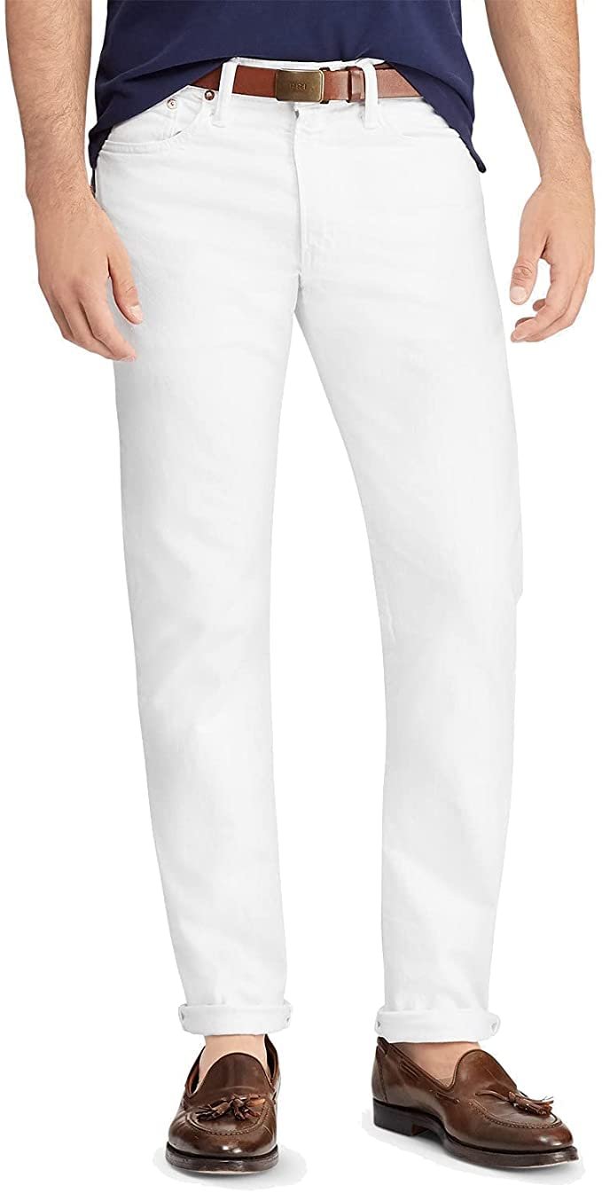 POLO RALPH LAUREN Varick Slim Straight Jean Hudson White 32 32