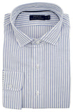 Men's Striped Classic Fit Cotton Linen Long Sleeve Shirt-B-L