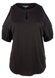 Lauren Ralph Lauren Women's Plus Size Cold-Shoulder Keyhole Top-PB-3X