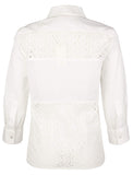 Tory Burch Women's Patchwork Eyelet Shirt Blouse NI 2