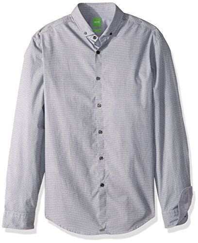 Hugo Boss Men's Green Label C-Bilia Patterned Slim Fit Long Sleeve Shirt XL
